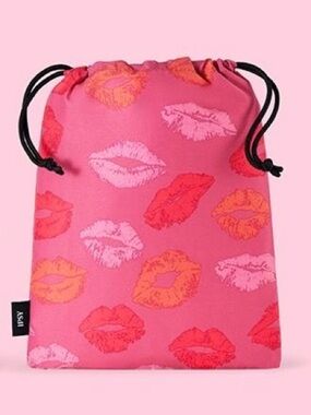 New Marilyn Monroe Pink Kiss Print Drawstring Pouch Drawstring Travel Makeup Bag